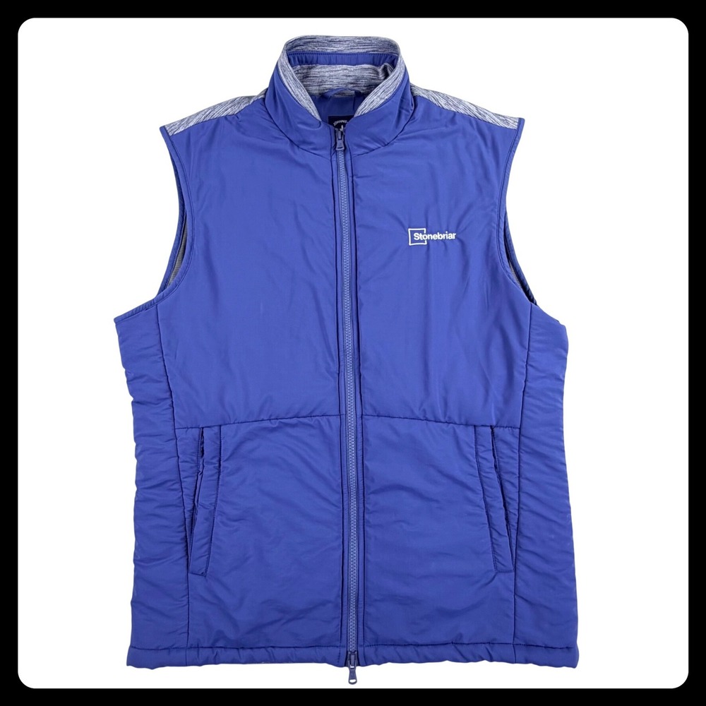 Johnnie-O Top Shelf Huck Vest Men MEDIUM Lake Blue Stretch Full Zip Pockets